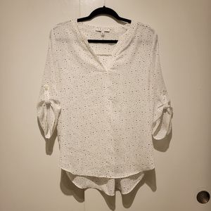 Speckled white and black top size M